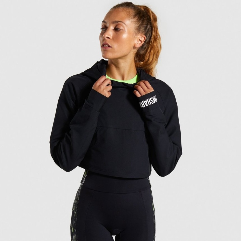 Brand New Gymshark Non Stop Cropped Hoodie - Black